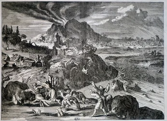 Maanjäristys Tokiossa vuonna 1650 - kaiverrus