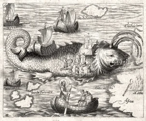 Episode of the Legend of Saint Brandan (Brendan): 6. vuosisadan irlantilaisen luostarin fantastinen matka etsimään maallista paratiisia. Painos vuodelta 1621.