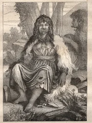 Jean Francois Galaup de La Perousen (1741-1788) retkikunta maailman ympäri (1785-1788): Ranskan (Alaskan) sataman naistyypit - kuva otettu teoksesta "" Les Grands Mariners du 18th century""