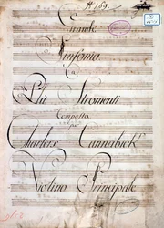 Carl August Cannabichin Suuren sinfonian (op. 8) nuottien ensimmäinen sivu
