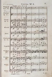 Ludwig van Beethovenin sinfonia nro 1 en C majeur opus 21 nuottien ensimmäinen sivu