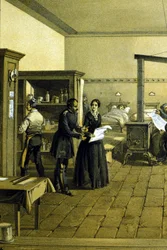 Florence Nightingale (1820 - 1910) sairaalassa Scutarissa Turkissa noin 1855 - CHD3641:n yksityiskohta