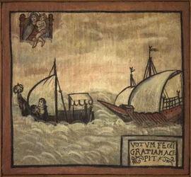 Entinen voto (ex voto) -purjehtija, suosittu tarjous panttina omistautumisesta ja kiitollisuudesta merimiehelle, joka selviytyy meren vaaroista, jotka tulevat Carmine-kirkosta Torre del Grecosta lähellä Napolia