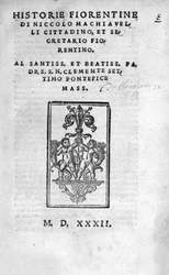 Niccolo (Bernardo dei) Machiavellin (Nicolas Machiavel) Historie Fiorentinen etukuva