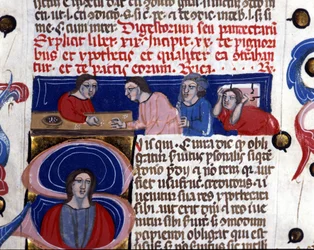Noppapeli (gioco dei dadi). 1300-luvun käsikirjoitus. Biblioteca Nazionale Braidense. Milano