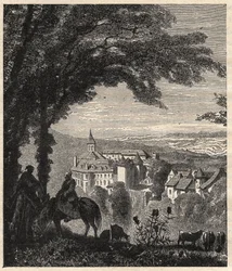 Gargilesse-Dampierre (Gargilesse Dampierre) - Indre - Ranska - kaiverrus kirjaimella "" PATRIE" - PECTURESSE RANSKAN KUVAUS 6 NITEESSÄ LUCIEN HUARD - 1800-luvun loppu