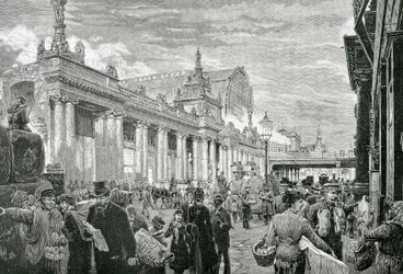 Saksan valtakunta tai toinen valtakunta (1871-1918): Sosialistinen mielenosoitus Berliinin kauppatorilla, 25. helmikuuta