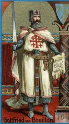 Godefroy de Bouillon (1061-1100), Ala-Lothringenin herttua ja Jerusalemin ensimmäinen kristitty hallitsija ensimmäisen ristiretken (1096-1099) jälkeen.