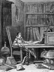 Guillaume Gilbert (1540 - 1603) kirjoitti tutkielmansa "De arte magnetica" noin 1600. Kaiverrus 1800-luku