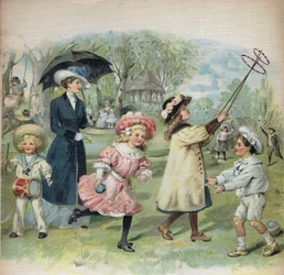 Kuvitus teoksessa "La jour de Ginette et Raymond", 1900-luvun alku.