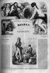 Kuvitus Honore de Balzacin (1799-1850) romaanista "The Vendetta".