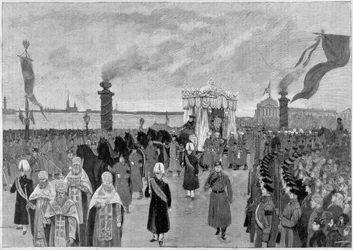 Kuva tsaari Aleksanteri III:n hautajaisista vuonna 1894.