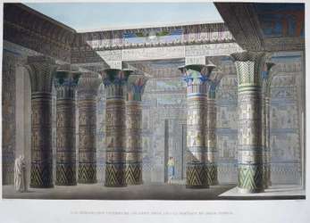 Philaen saari: Värikäs sisäpuolinen perspektiivinäkymä, otettu Suuren temppelin portioksen alta - "Egyptin kuvauksessa", Imperial Editions