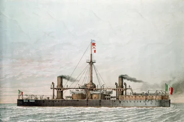 Italialainen taistelulaiva Caio Duilio (print