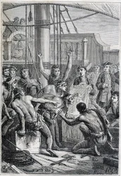 Samuel Wallisin (1728-1795) matka Polynesiaan: alkuperäiskansojen etonit peilin ääressä - kuva otettu teoksesta "1700-luvun suuret merenkulkijat"