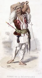 Mesopotamian kurdit kantamassa amforia. Noin 1810-1860.