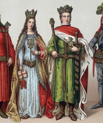 Ladislas II tai V Jagellon (1350-1434), Liettuan suurruhtinas ja Puolan kuningas. 1800-luvun kromolitografia.