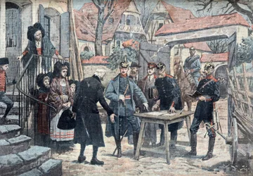 Les Alsace, mars 1918 (Saksalaiset upseerit kampanjoivat Elsassissa maaliskuussa 1918) Kuvitus otettu lehdestä "Le pelerin" 10/03/1918 Collection privee Â