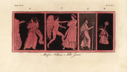 Leto lastensa Apollon ja Artemis 6, yksi Graces 7, Neptunus 8 ja yksi Furies 9 kanssa