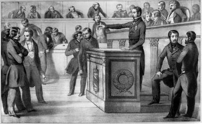 Louis-Napoleon (Napoleon III) vannoo uskollisuutta tasavallalle 20. joulukuuta 1848 - Tasavallan presidentiksi virallisesti julistetun Louis Napoleon III:n (Louis-Napoleonin) vala kansalliskokouksessa 20. joulukuuta 1848. Hän lupaa "pysyä f"