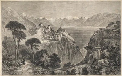 Madonna del Sasso, Sveitsi - Sasson Neitsyt Marian luostari - lähellä Locarnoa Maggiore-järvellä - Ticinon kantoni Sveitsissä - 1861
