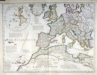 Euroopan kartta. 1600-luvun alku.