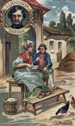 Antoine Louis Clapissonin Margot-oopperasarjakuva vuodelta 1857. (1808-1866). 1800-luvun lopun kromi.