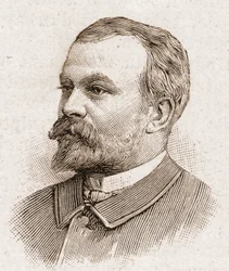 Academy Francaisen jäseniä vuonna 1895: muotokuva Jules Lemaitresta (1853-1914), näytelmäkirjailijasta, dramaattisesta kriitikkosta, esseististä, kirjallisuushistorioitsijasta ja ranskalaisesta tarinankertojasta.