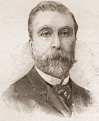 Academy Francaisen jäseniä vuonna 1895: muotokuva Ludovic Halevystä (1834-1908), ranskalainen näytelmäkirjailija, libretisti ja kirjailija.