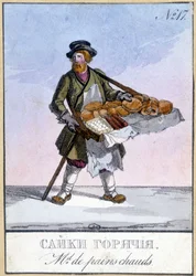 Kuumien leipien kauppias Venäjällä 1800-luvulla.