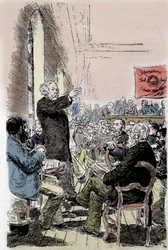 Mihail Aleksandrovich Bakunin (Bakunin) (1814-1876), venäläinen anarkisti Balen kongressissa Sveitsissä syyskuussa 1869.