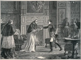 Napoleon vierailee paavi Pius VII:n luona Fontainebleaussa 1804 - Napoleon I:n vierailu paavi Pius VII:n luona Fontainebleaussa 1804