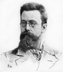 Nikolai (Nikolai) Rimski Korsakov (Rimski-Korsakov) (1844-1908), venäläinen säveltäjä. Kaiverrus vuodelta 1889.