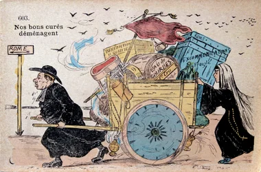 Nunna ja seurakunta karkotettiin Roomaan vuoden 1905 kirkon ja valtion erottamista koskevan lain vuoksi.