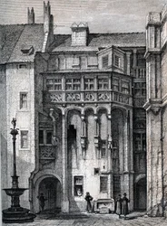 Nurnberger Rathaus - Nürnbergin kaupungintalon piha - kaiverrus noin 1867
