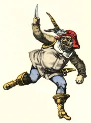 Ogre. Kuvitus Charles Perraultin tarinasta "" Le Pepetit Poucet".