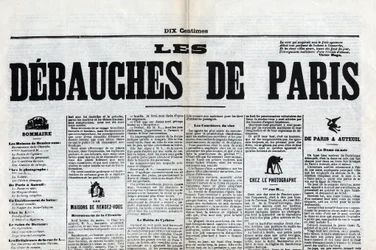 Yksi sanomalehdistä "Les debauches de Paris", 1800-luvun lopulla.