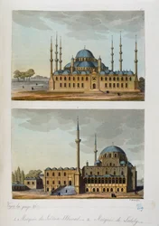 Ottomaanien valtakunta: Sulttaani Ahmet (Ahmed) I:n rakentama Sininen moskeija (tai Sultanahmet Camii) ja Lalelin moskeija Istanbulissa - Ferrarion ed.