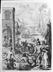 Ovidius (Ovidius) - kuvitus kirjalle 15 - (P. Ovidius Nasonis Metamorphose libri XV um noctis THE. Farnaby.) muistiinpano Thomas Farnaby (Farnaby) (1575-1647)