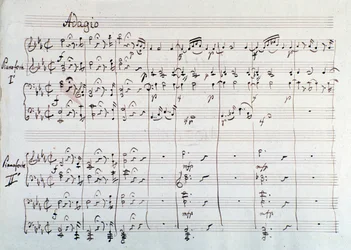 Sinfonian sivu kahdelle pianolle ja kahdeksalle kädelle: Die Zauberflote, Mozartin ooppera, Lichtenthal-versio (1800-luku)
