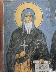 Pyhän Antoniuksen maalauksia, Panagia Ties Asinoun kirkko, Nikitart, Kypros
