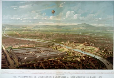Panoraamanäkymä vuoden 1878 yleisnäyttelyyn Pariisissa. Pariisi, Musee Carnavalet