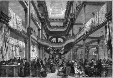 Pariisi 1872: uusien liikkeiden sisustus, "" Halvalla"".