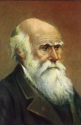 Englantilaisen luonnontieteilijän Charles Darwinin (1809 - 1882) valokuvamuotokuva.
