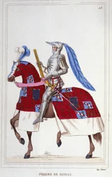 Pierre, varakreivi de Rohan, isä de Gie (1451-1513). Ranskan marsalkka. Kaiverrus vuodelta 1830.