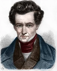 Muotokuva Armand Carrel (1800-1836), ranskalainen toimittaja.