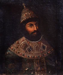 Venäjän tsaari Aleksis I Mihailovitšin muotokuva (1629-1676) (Venäjän tsaari Aleksis I Mihailovitšin muotokuva). Anonyymi maalaus. Öljy kankaalle, 54 x 45,5 cm, 1600-luvun toinen puoli. Valtion keskustykistömuseo, Pietari.