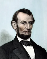 Yhdysvaltain 16. presidentin Abraham Lincolnin (1809 - 1865) muotokuva.