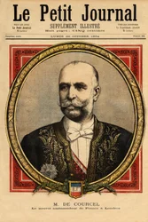 Muotokuva Alphonse Chodron de Courcel (1835-1919), ranskalainen poliitikko, diplomaattiura Saksassa (1881-1886) ja Yhdistyneessä kuningaskunnassa (1894-1898), Pariisin Orleansin rautateiden hallituksen puheenjohtaja ja jäsen moraaliakatemia ja p