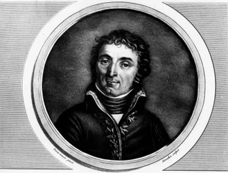Italian Armeen kenraalimajurin Andre Massenan (1756-1817) muotokuva. Kaiverrus "" Täydellinen kokoelma Ranskan vallankumouksen historiallisia maalauksia, kolme osaa.""" 1804.